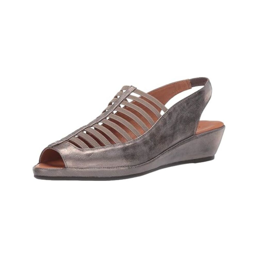 GENTLE SOULS KENNETH COLE Womens Gray Lee Wedge Slingback Sandal 7 M